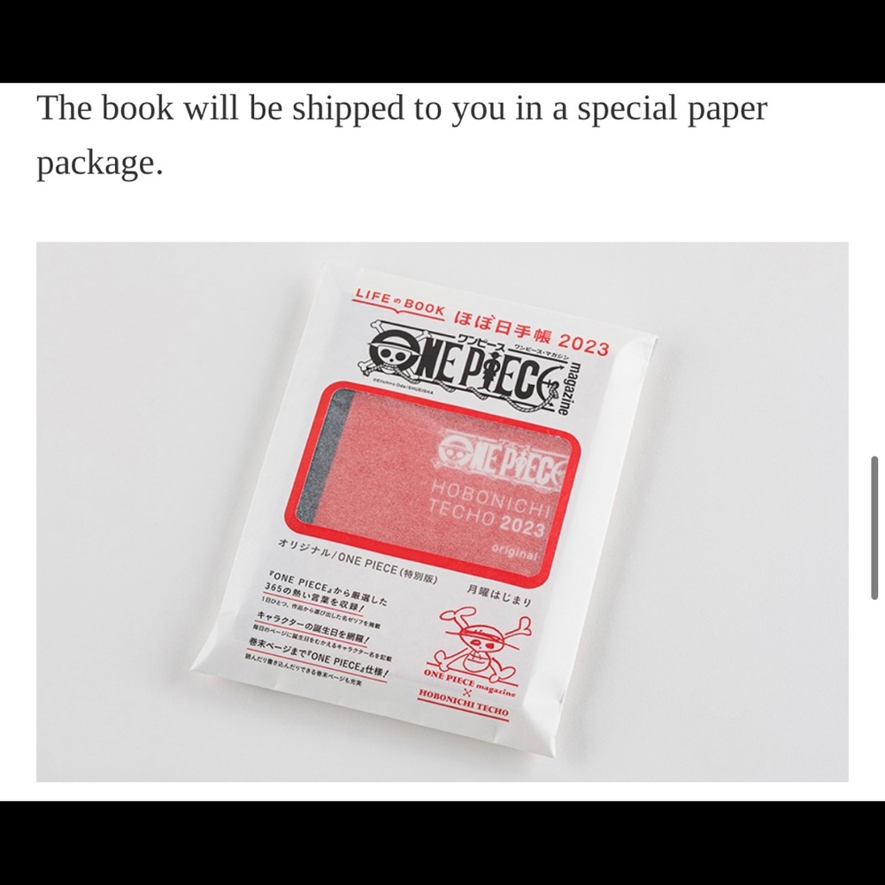 🆕 Hobonichi Techo Original Book - One Piece Edition (January Start) A6 Size